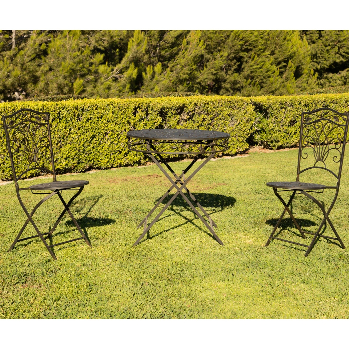Alpine Iron Bistro Table and Chair Set - Image 2 of 8