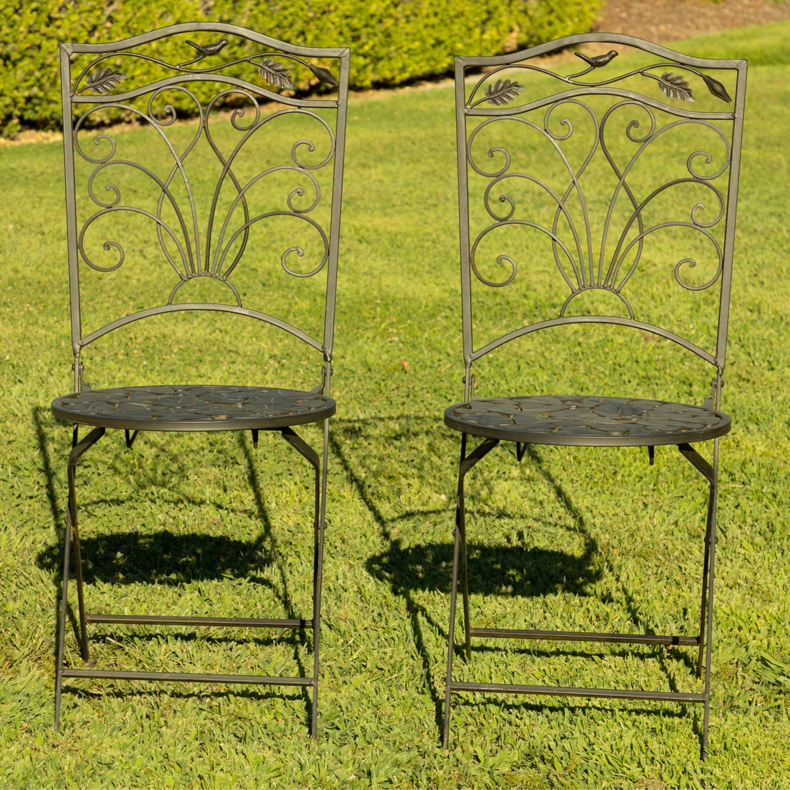 Alpine Iron Bistro Table and Chair Set - Image 4 of 8