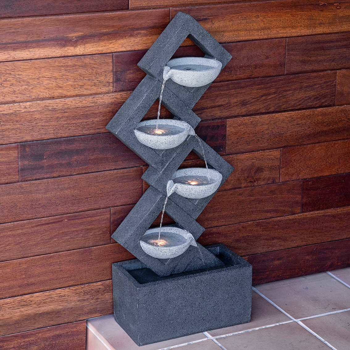 Alpine Calming 4 Tiered Wall Fall Fountain - Image 6 of 6