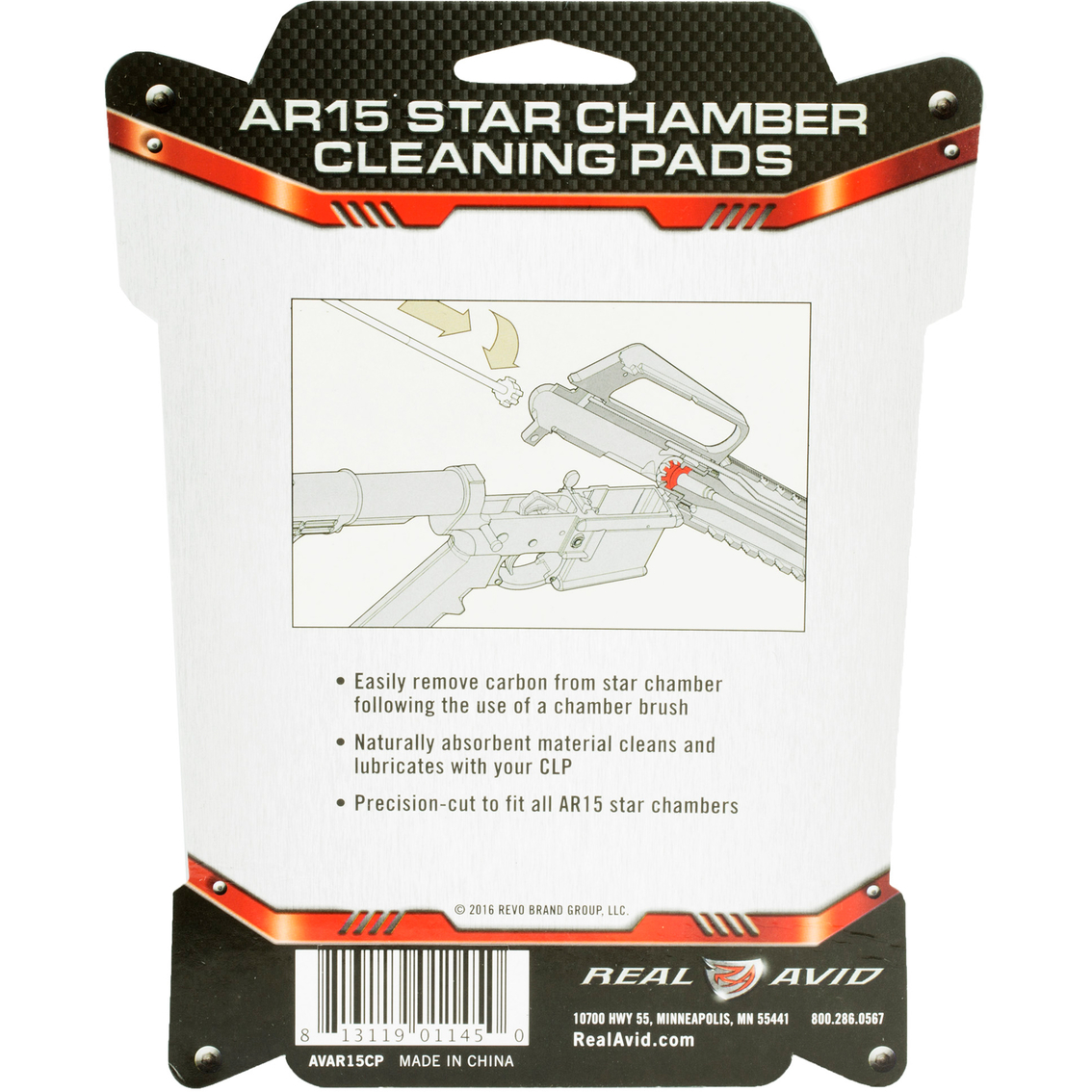 Real Avid AR-15 Star Chamber Cleaning Pads 20 pk. - Image 2 of 3