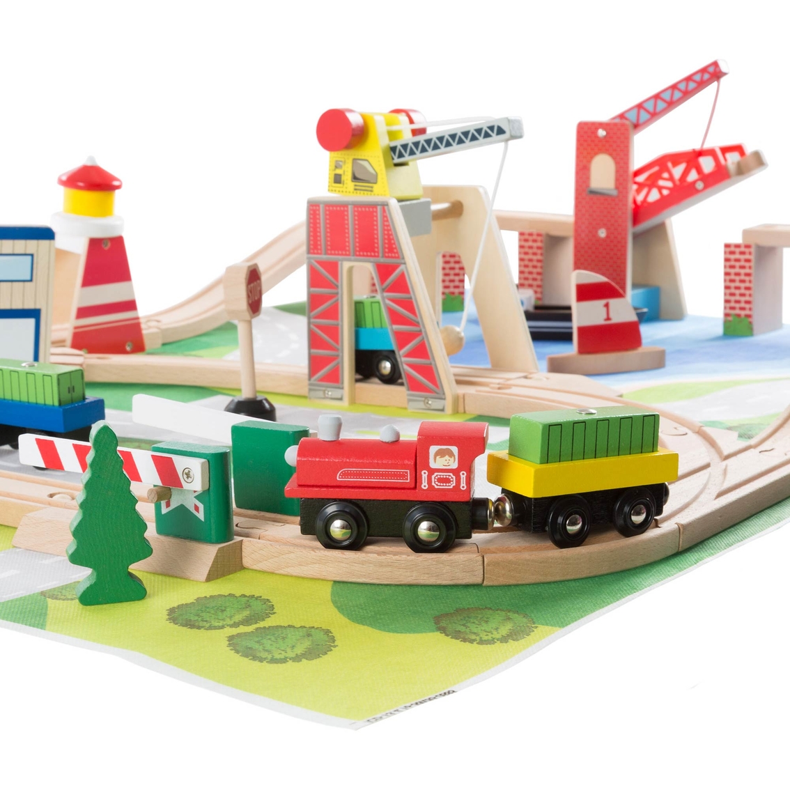 Hey! Play! Wooden Train Set with Play Mat - Image 4 of 8
