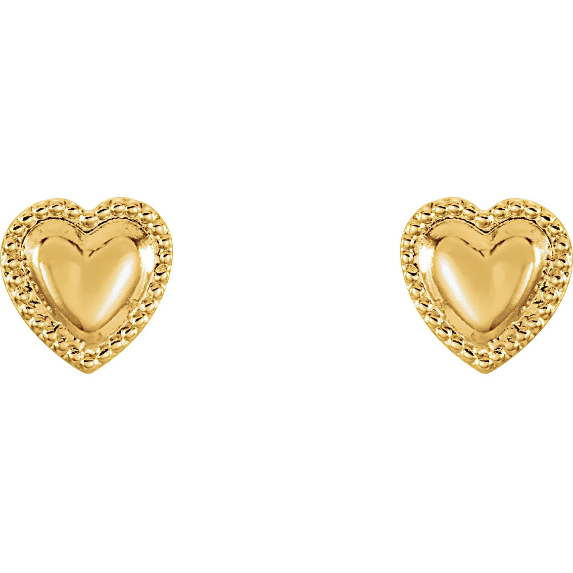 Karat Kids 14K Yellow Gold Filigree Heart Earrings - Image 2 of 3