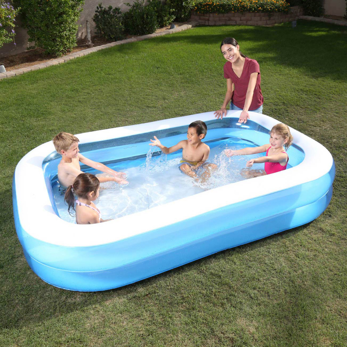 Bestway Blue Rectangular Family Pool, 8.5 ft. x 69 in. x 20 in. - Image 4 of 4