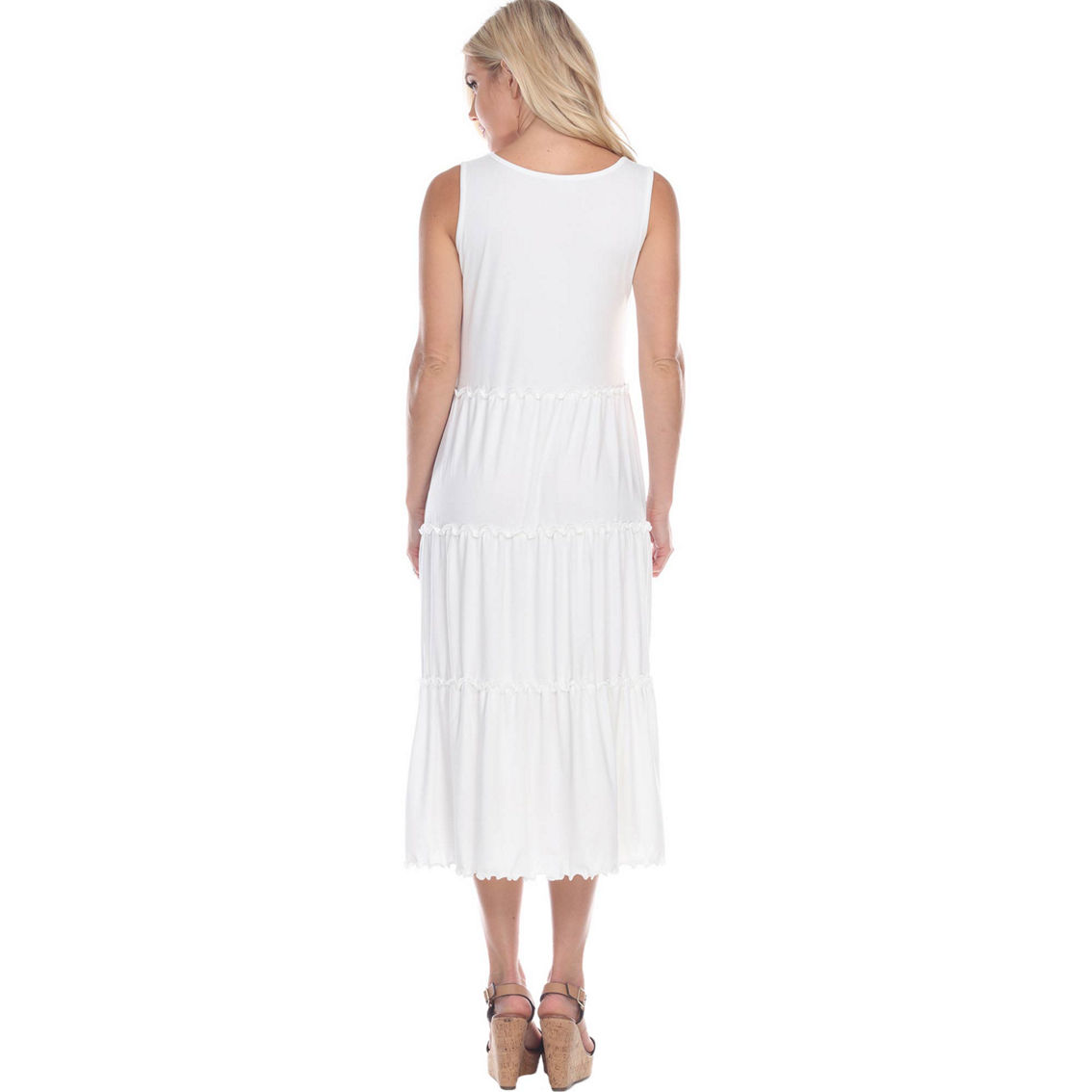 White Mark Scoop Neck Tiered Midi Dress - Image 2 of 2