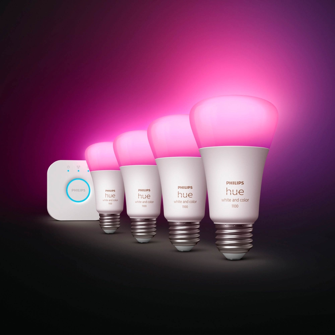 Philips Hue White and Color Ambiance A19 Bluetooth 75W Smart LED Starter Kit - Image 3 of 7