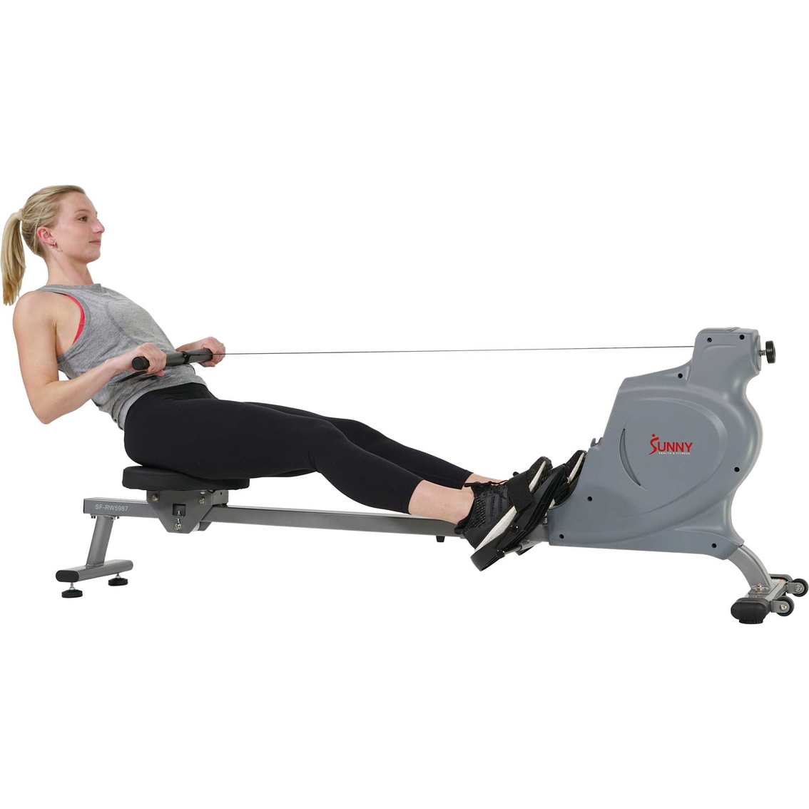 Sunny Health & Fitness Space Efficient Convenient Magnetic Rower - Image 5 of 10