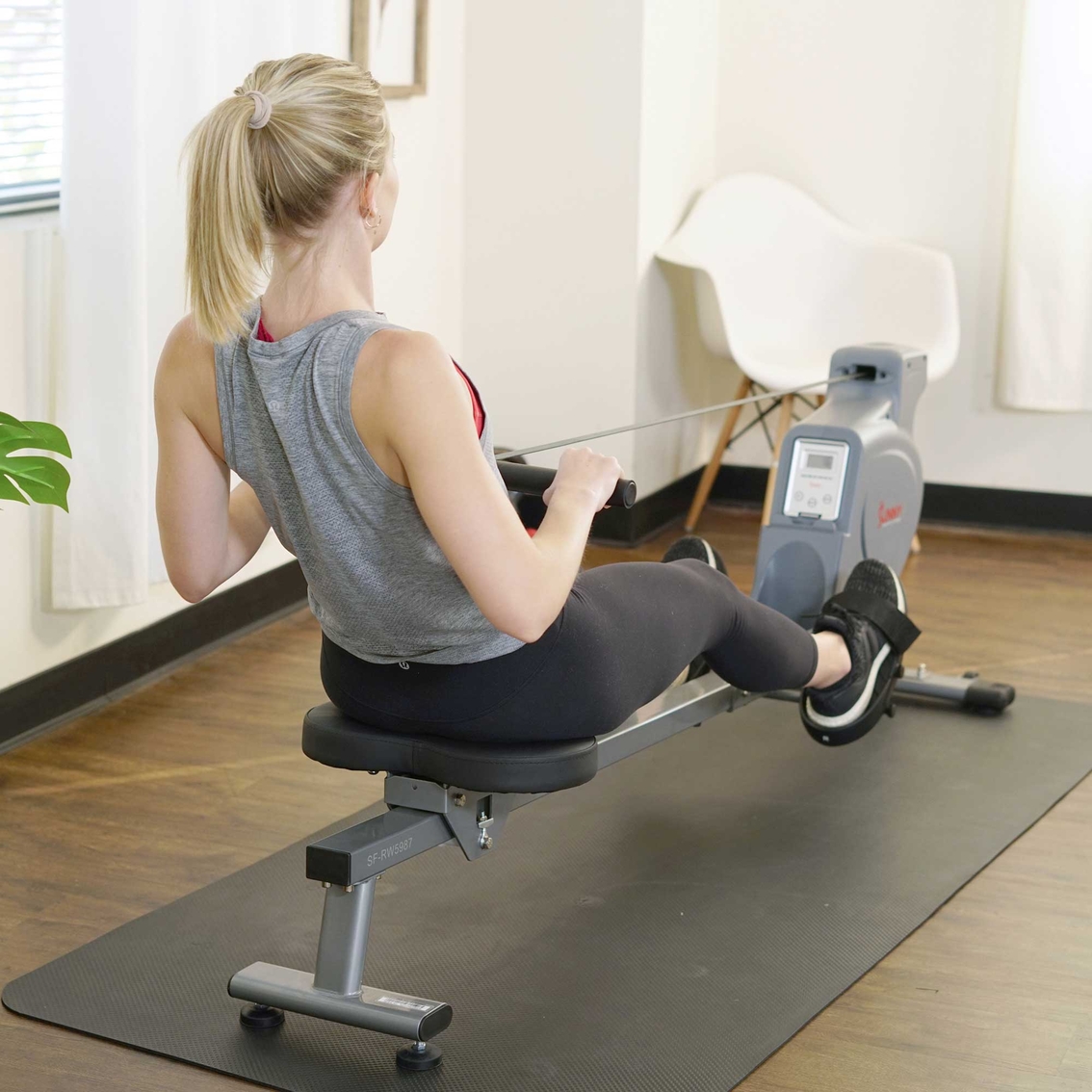 Sunny Health & Fitness Space Efficient Convenient Magnetic Rower - Image 10 of 10