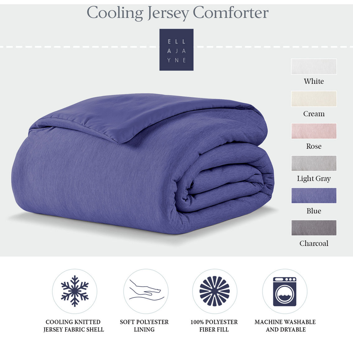 Ella Jayne Cooling Jersey Fabric Down Alternative Comforter - Image 6 of 6