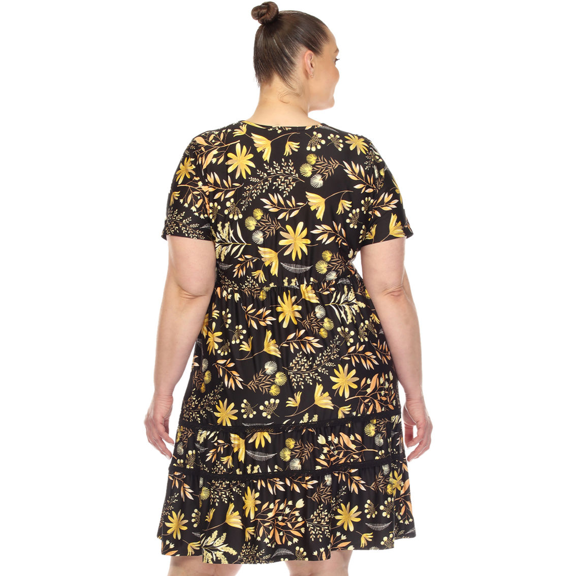 White Mark Plus Size Floral Knee Length Dress - Image 2 of 5