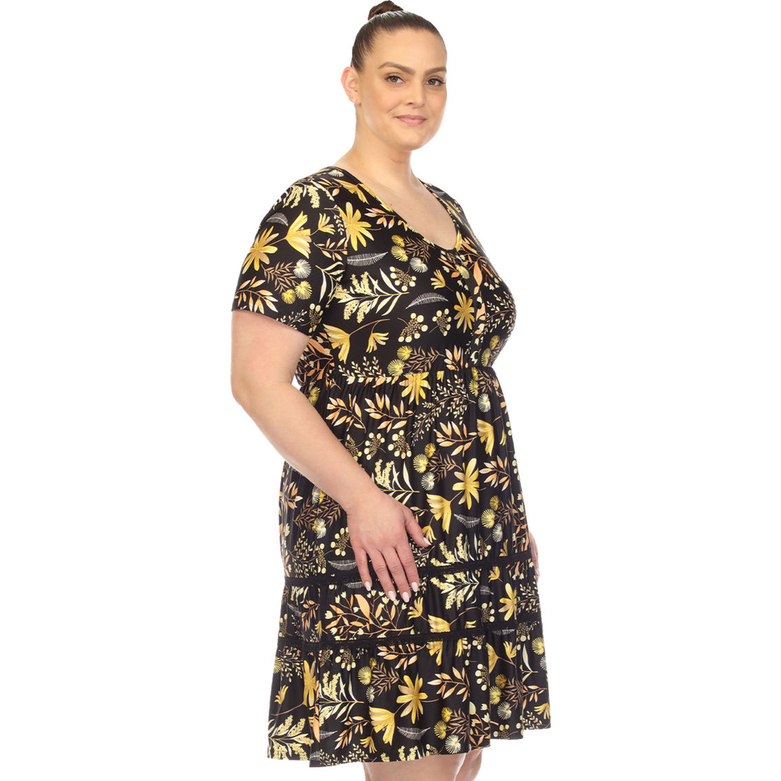 White Mark Plus Size Floral Knee Length Dress - Image 3 of 5