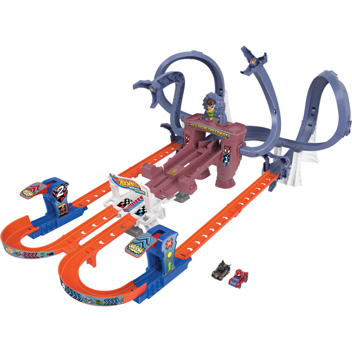 Hot Wheels Racerverse Spider-Man's Web Slinging Speedway Track Set - Image 2 of 9