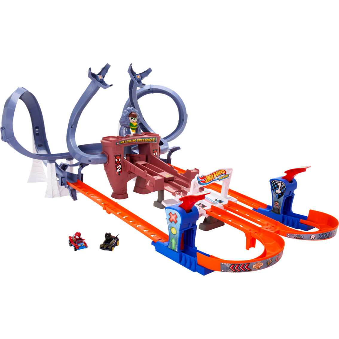 Hot Wheels Racerverse Spider-Man's Web Slinging Speedway Track Set - Image 3 of 9
