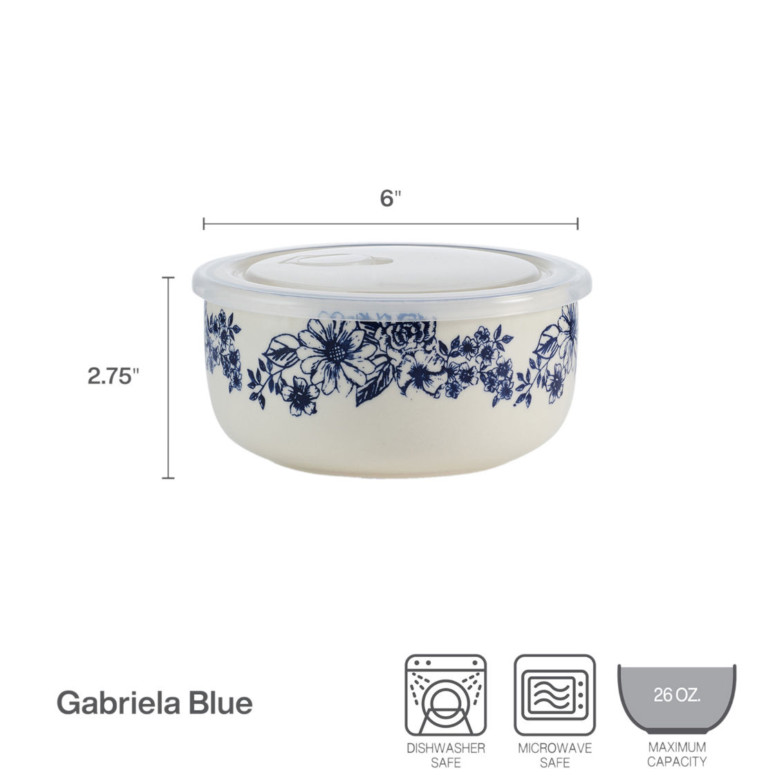 Pfaltzgraff Gabriela Blue Storage Bowl with Lid 2 pc. Set - Image 4 of 4