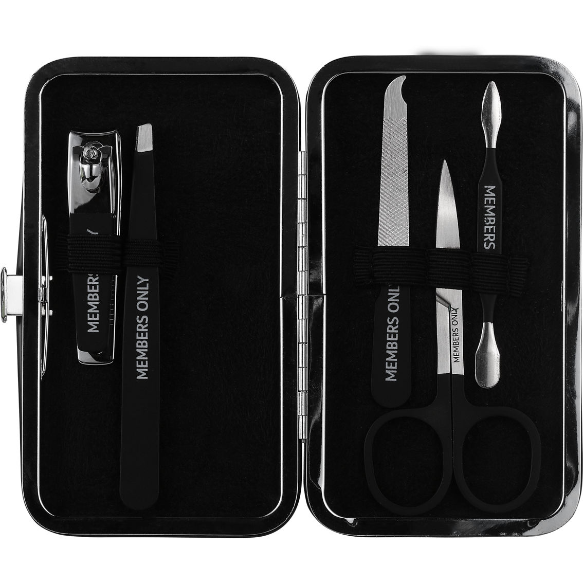 Members Only Stainless Steel Manicure and Grooming 6 pc. Set with Travel Case - Image 3 of 5