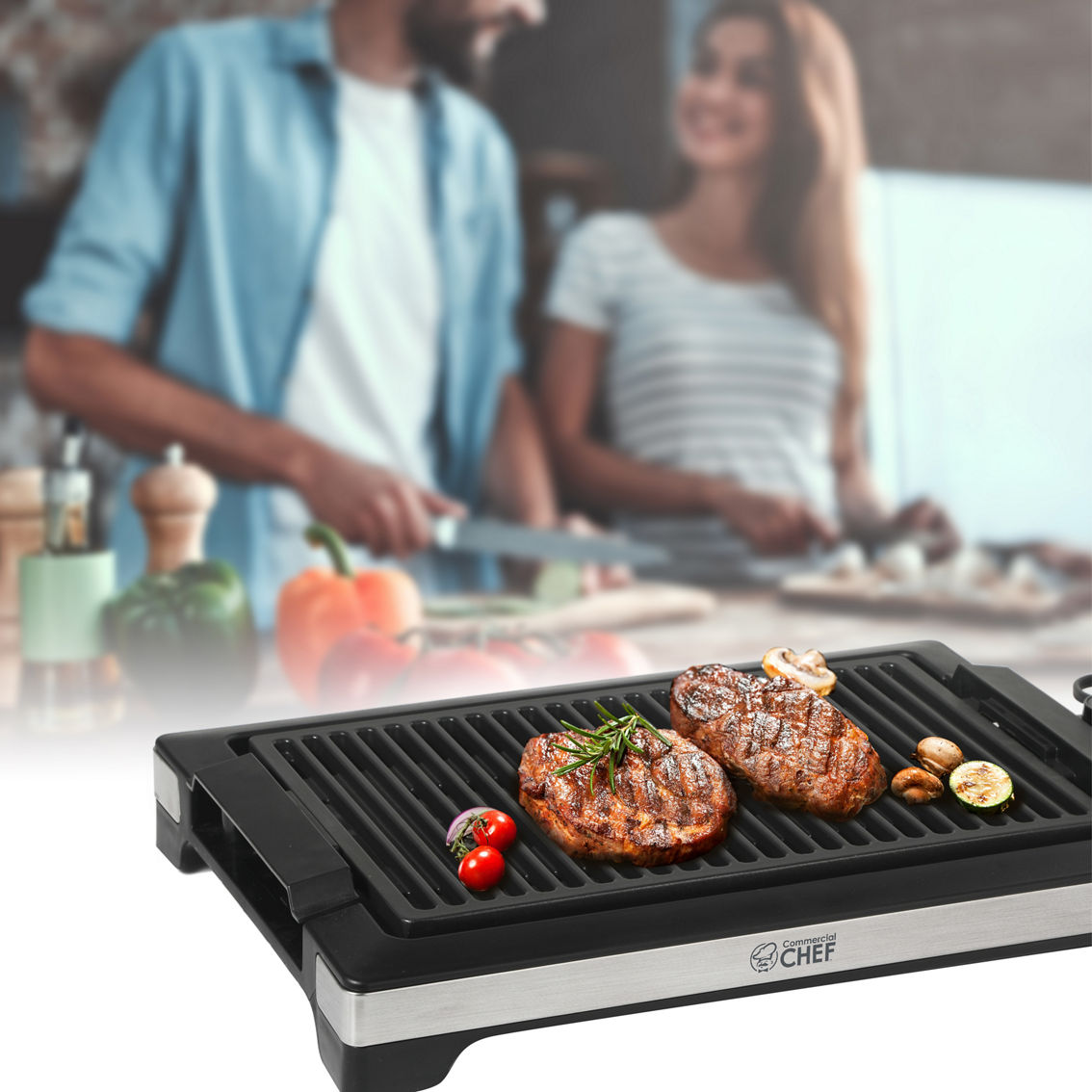 Commercial Chef  Stainless Steel/Black Indoor Electric Grill - Image 2 of 7