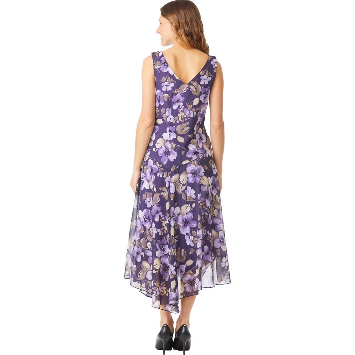Connected Apparel Floral Chiffon Dress - Image 2 of 3