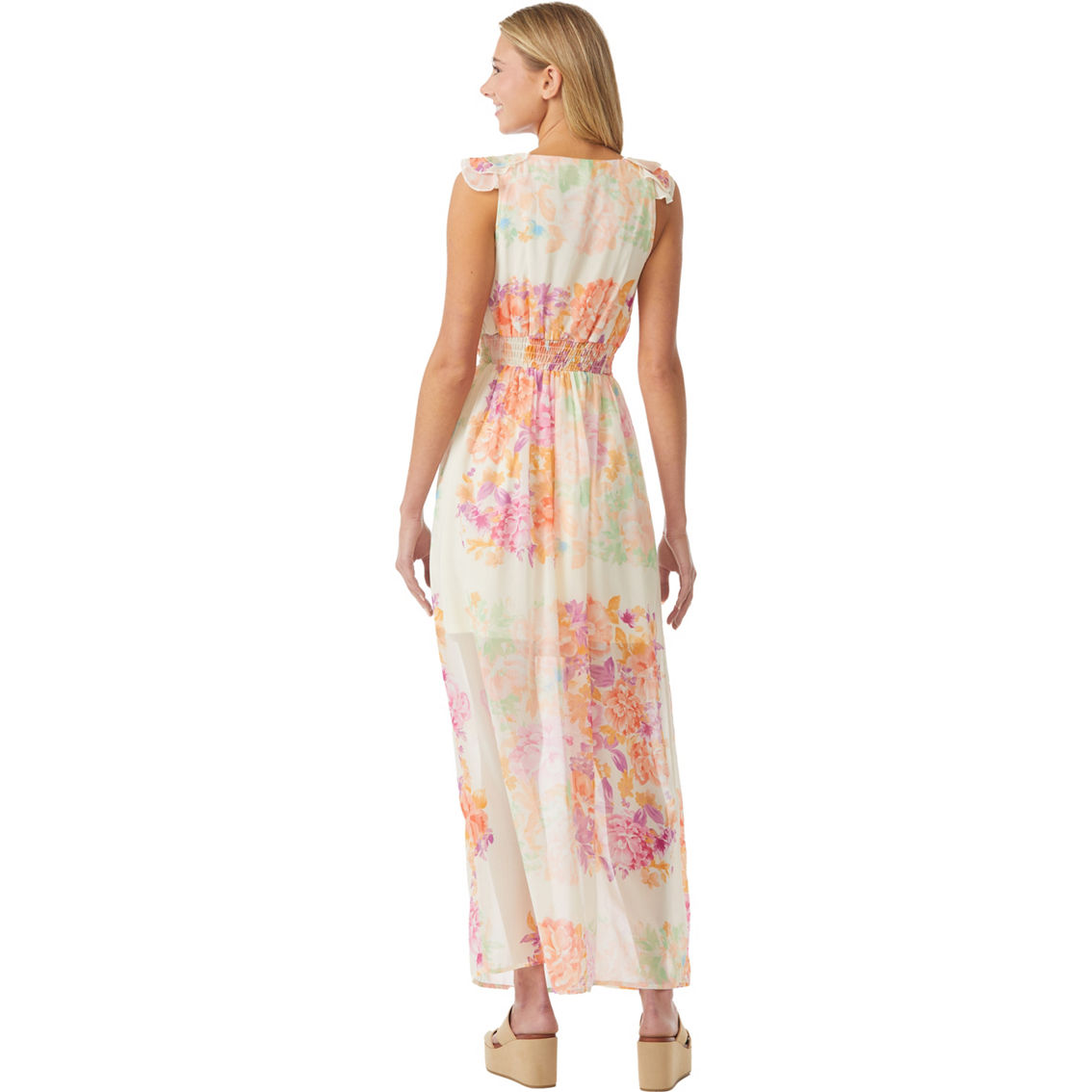 Inspired Hearts Juniors Tiered Sleeve Maxi with Buckle Dress - Image 2 of 4