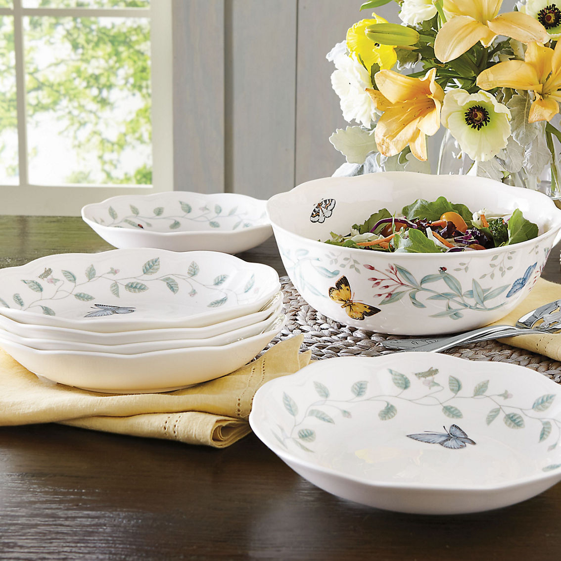 Lenox Butterfly Meadow 7 pc. Bowl Set - Image 2 of 2