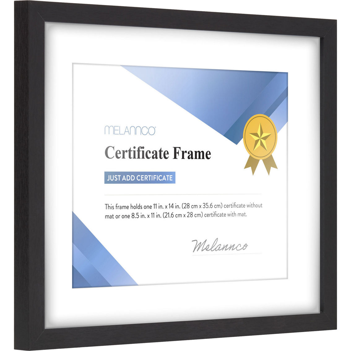 Melannco 8.5 x 11 in. Certificate Black Matted Wood Frame - Image 2 of 4