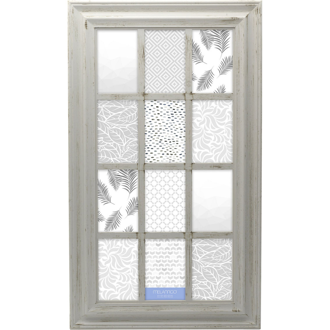 Melannco Distressed Gray 12 Opening Window Collage Wall Frame - Image 4 of 6
