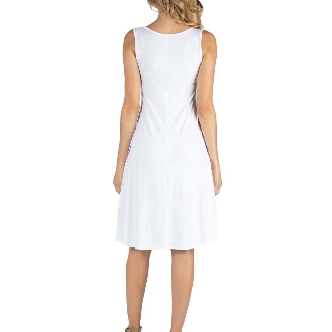 24seven Comfort Apparel A Line Slim Fit and Flare Maternity Dress - Image 3 of 4