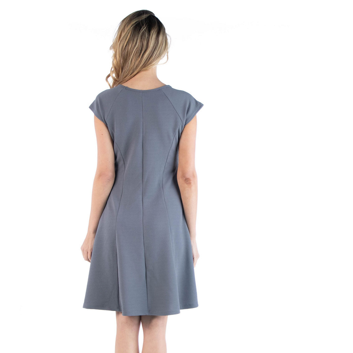 24seven Comfort Apparel Scoop Neck A Line Dress with Keyhole Detail - Image 3 of 4