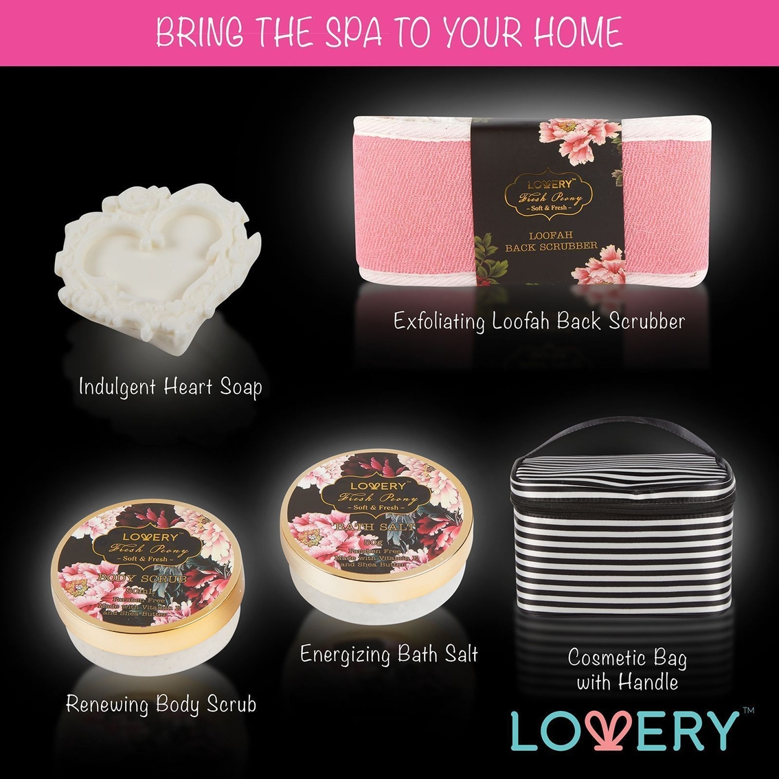 Lovery Home Spa Gift Basket Luxury 8pc Bath & Body Set - Image 3 of 5