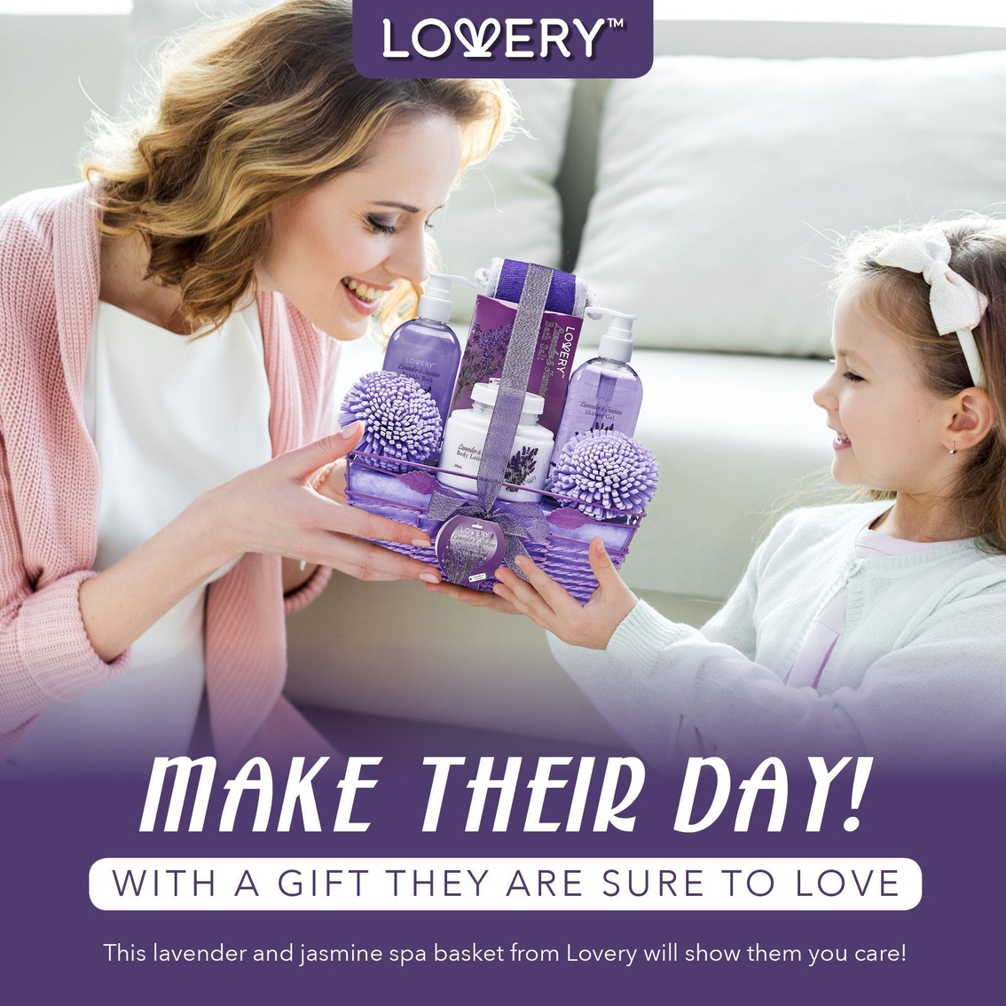 Lovery Home Spa Gift Baskets - Lavender & Jasmine Home Spa - 8pc Set - Image 5 of 5