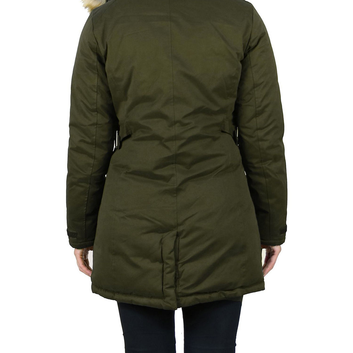 Spire By Galaxy Women's Heavyweight Parka Jacket With Detachable Faux Fur Hood - Image 2 of 4