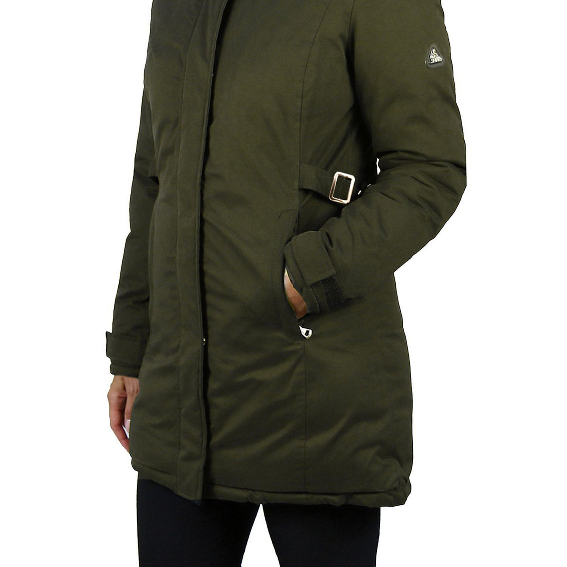 Spire By Galaxy Women's Heavyweight Parka Jacket With Detachable Faux Fur Hood - Image 3 of 4