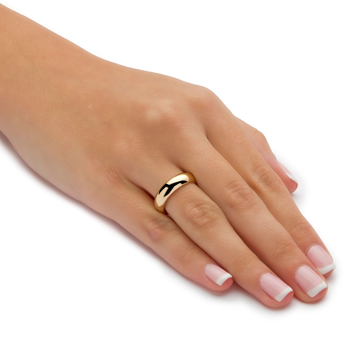 14k Gold Ultra-Lightweight Nano Diamond Resin Filled Wedding Band (6mm) Sizes 6-12 - Image 3 of 5