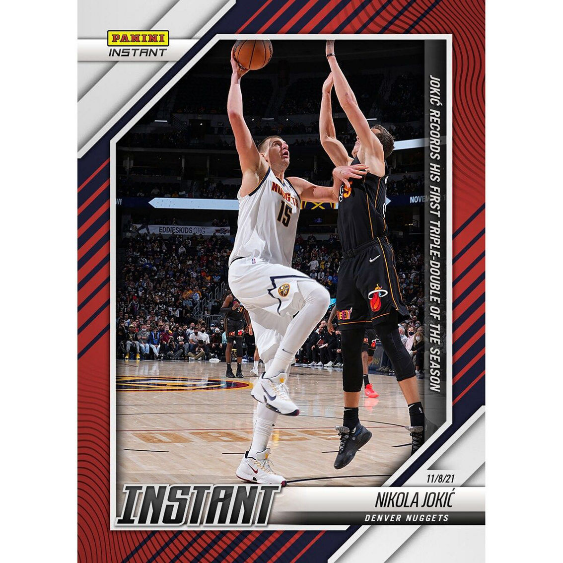 Panini America Nikola Jokic Denver Nuggets Fanatics Exclusive Parallel Panini Instant Triple-Double Single Trading Card - Limited Edition of 99 - Image 2 of 3
