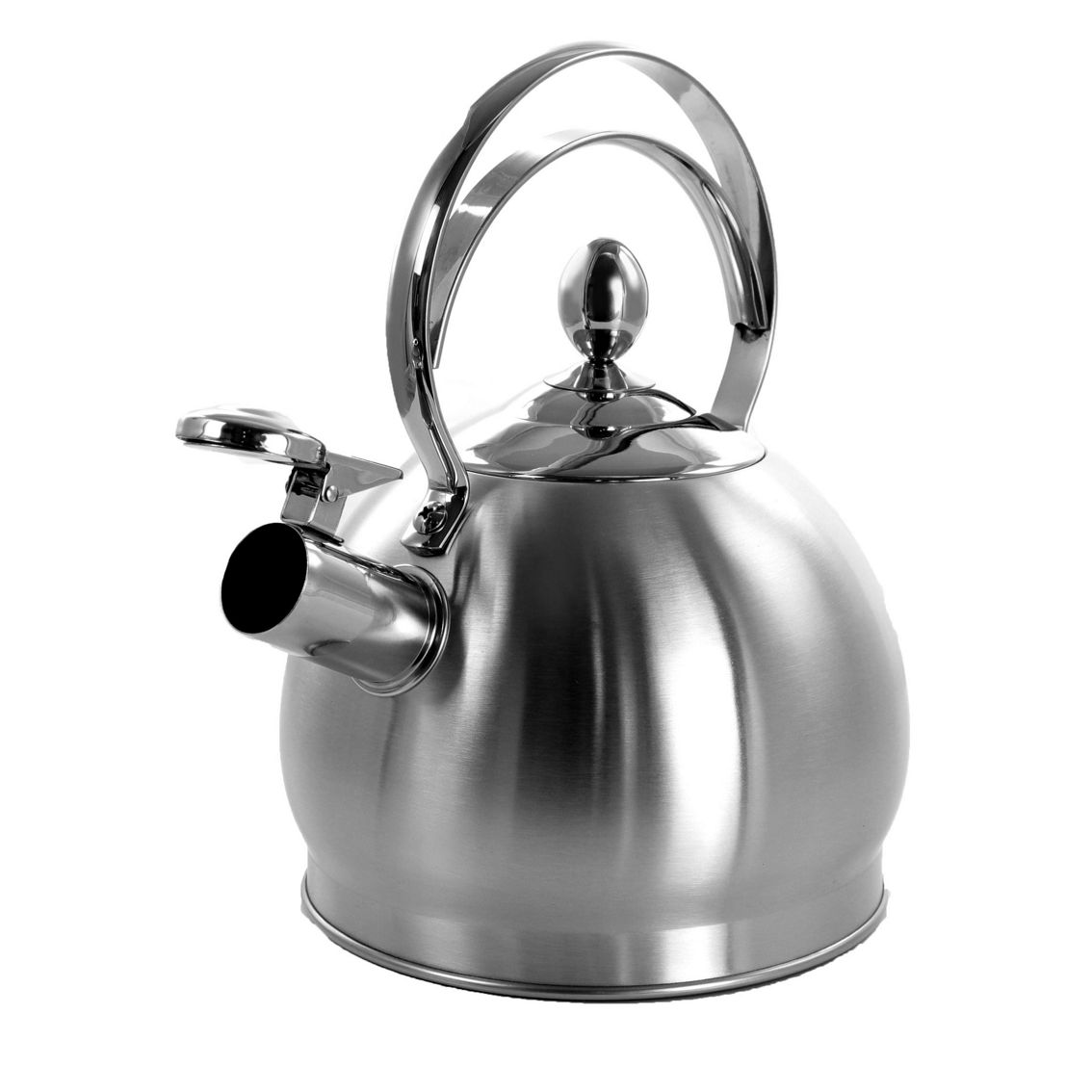MegaChef 2.8 Liter Round Stovetop Whistling Kettle in Brushed Silver - Image 4 of 5