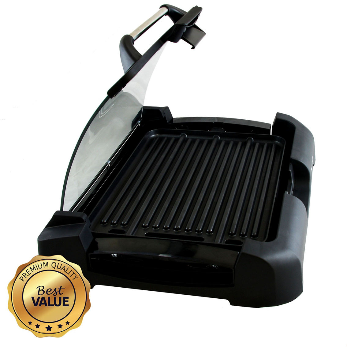 Megachef Reversible Indoor Grill and Griddle with Removable Glass Lid - Image 4 of 5
