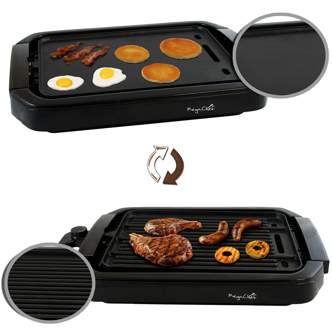 MegaChef Dual Surface Reversible Indoor Grill and Griddle - Image 5 of 5