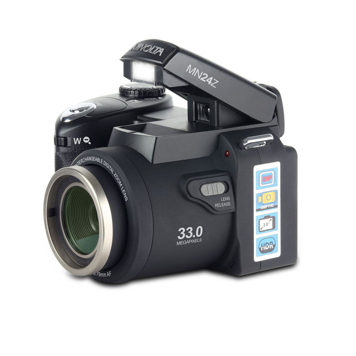 Minolta MN24Z 33 MP / 1080P HD Digital Camera with Interchangeable Lens Kit - Image 3 of 5