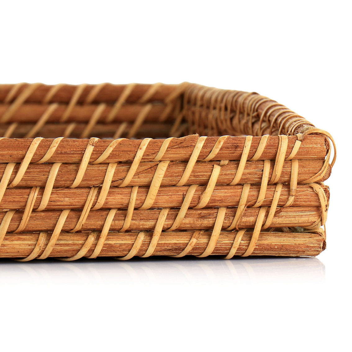 Martha Stewart 16 Inch Rattan Woven Serving Tray in Brown - Image 5 of 5