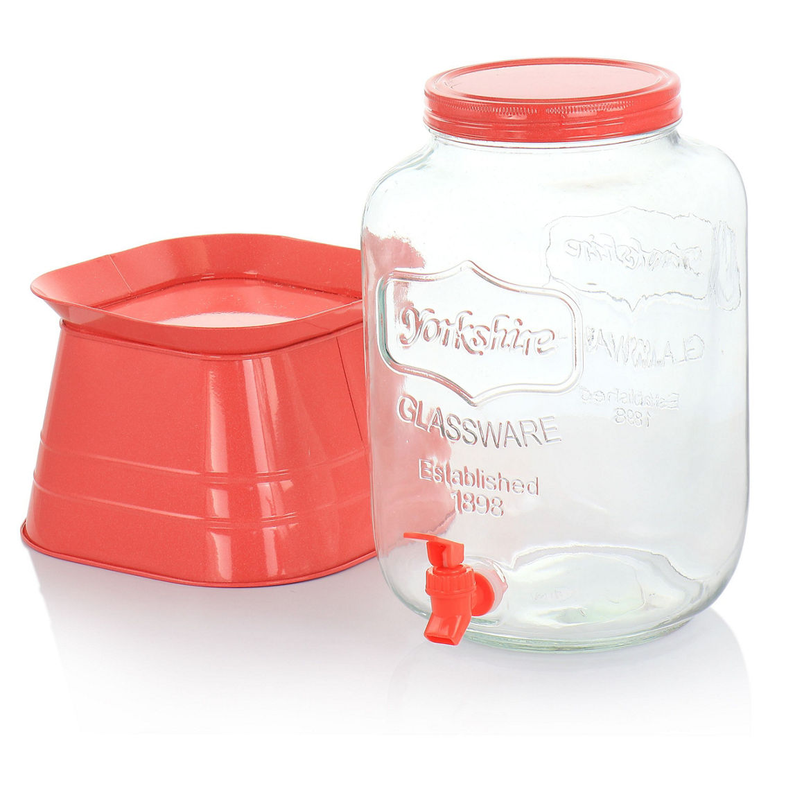 Gibson Home Chiara 2 Gallon Glass Mason Jar Dispenser with Metal Lid and Base in - Image 3 of 5