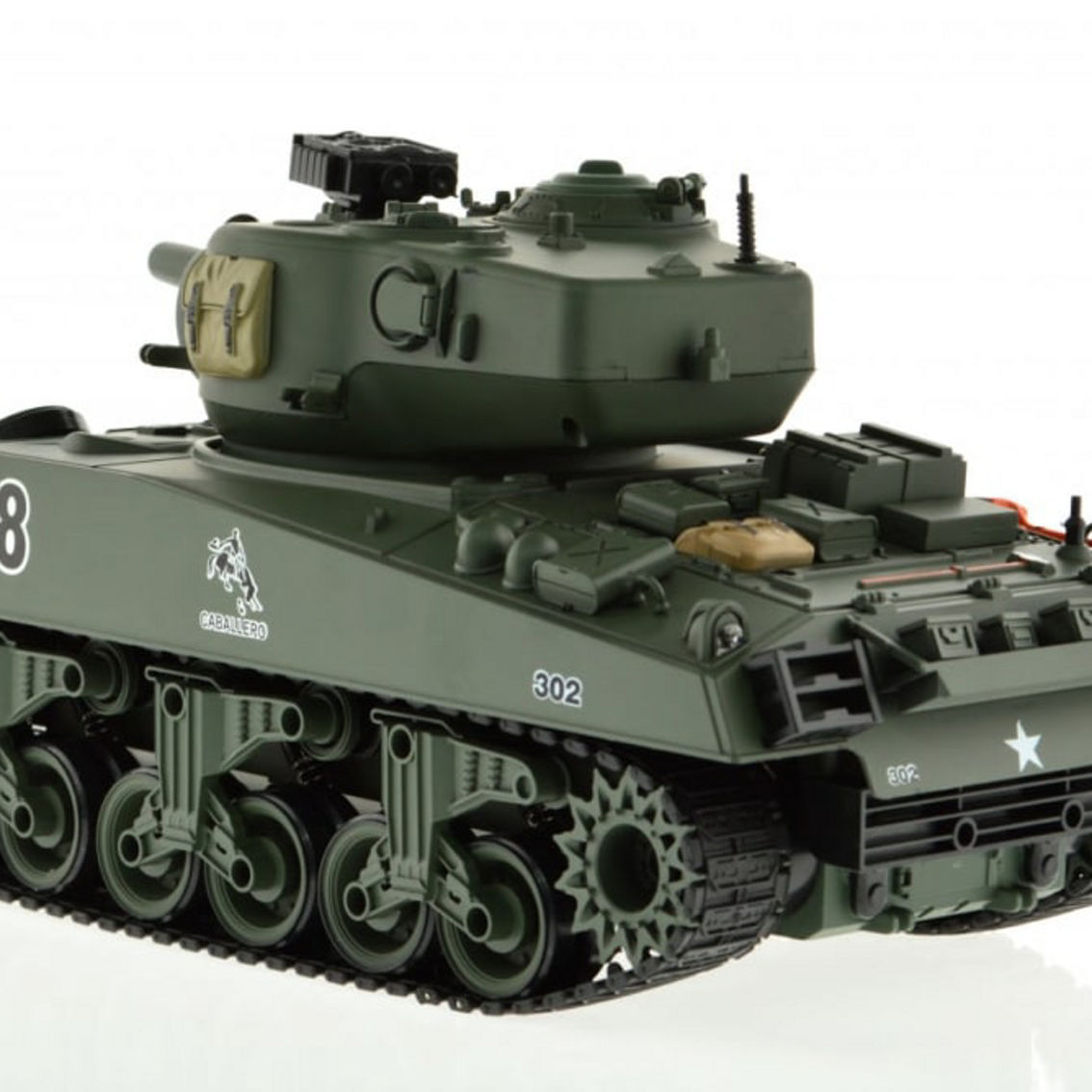 CIS-YZ-828 1:18 scale WWII USA Sherman tank with lights sound and BB gun - Image 3 of 5