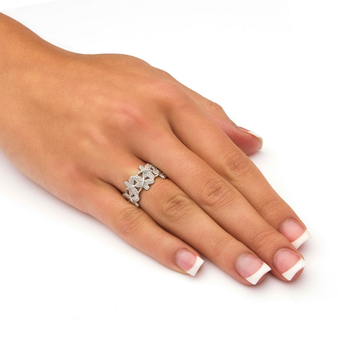 PalmBeach Diamond Accented Butterfly Ring in Platinum-plated Sterling Silver - Image 3 of 5