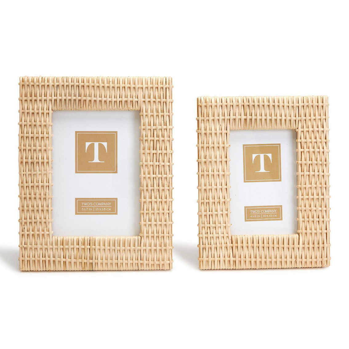 Two's Company Criss Cross Weave Set of 2 Photo Frame - Image 2 of 4