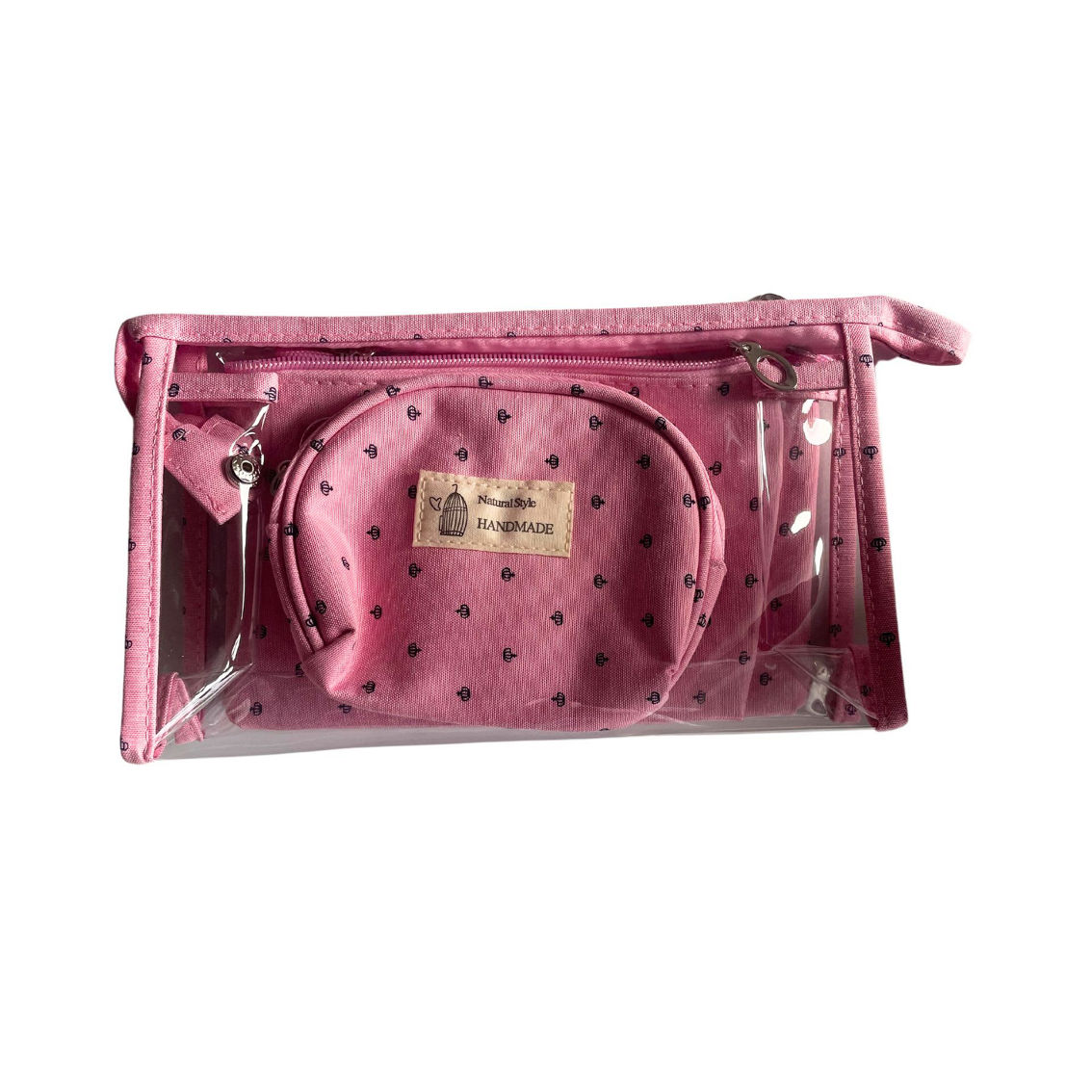 Genovie MD Clear Pink Makeup and Skincare Toiletry Bag for Women, 3 Piece Set - Image 2 of 5