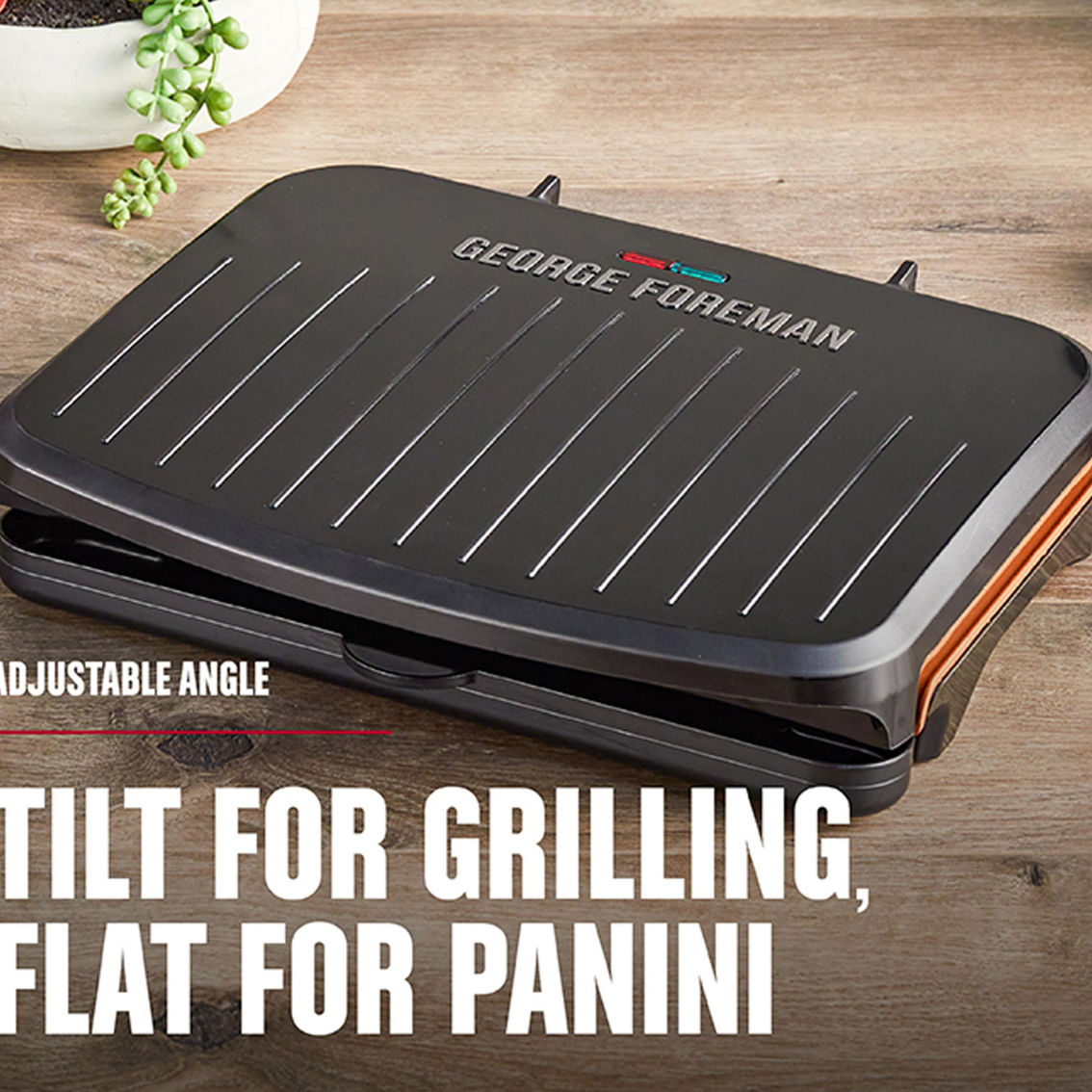 George Foreman Family Size 5 Serving Nonstick Compact Electric Indoor Grill in B - Image 5 of 5