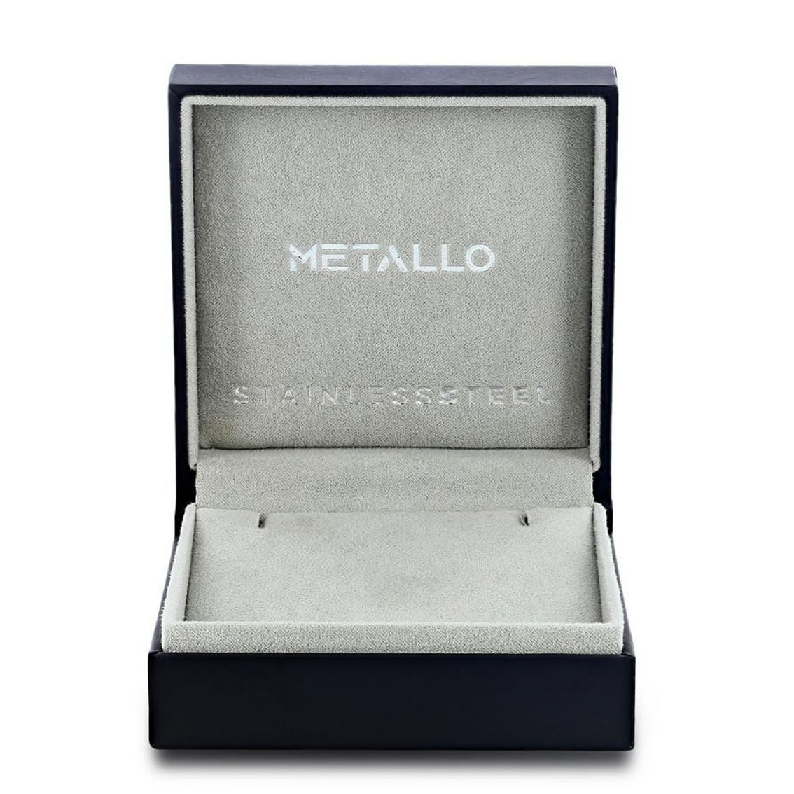 Metallo Stainless Steel Genuine 10mm Bead Bracelet, w/Black CZ - Blue Tiger Eye - Image 3 of 3