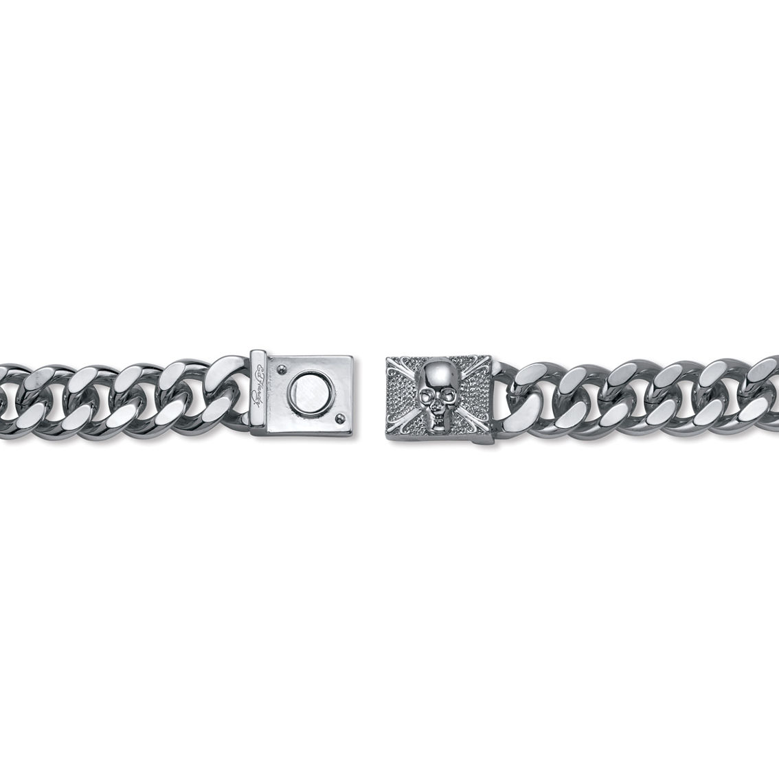 PalmBeach Men's Stainless Steel Skull Link Bracelet 8.5 Inch - Image 2 of 4