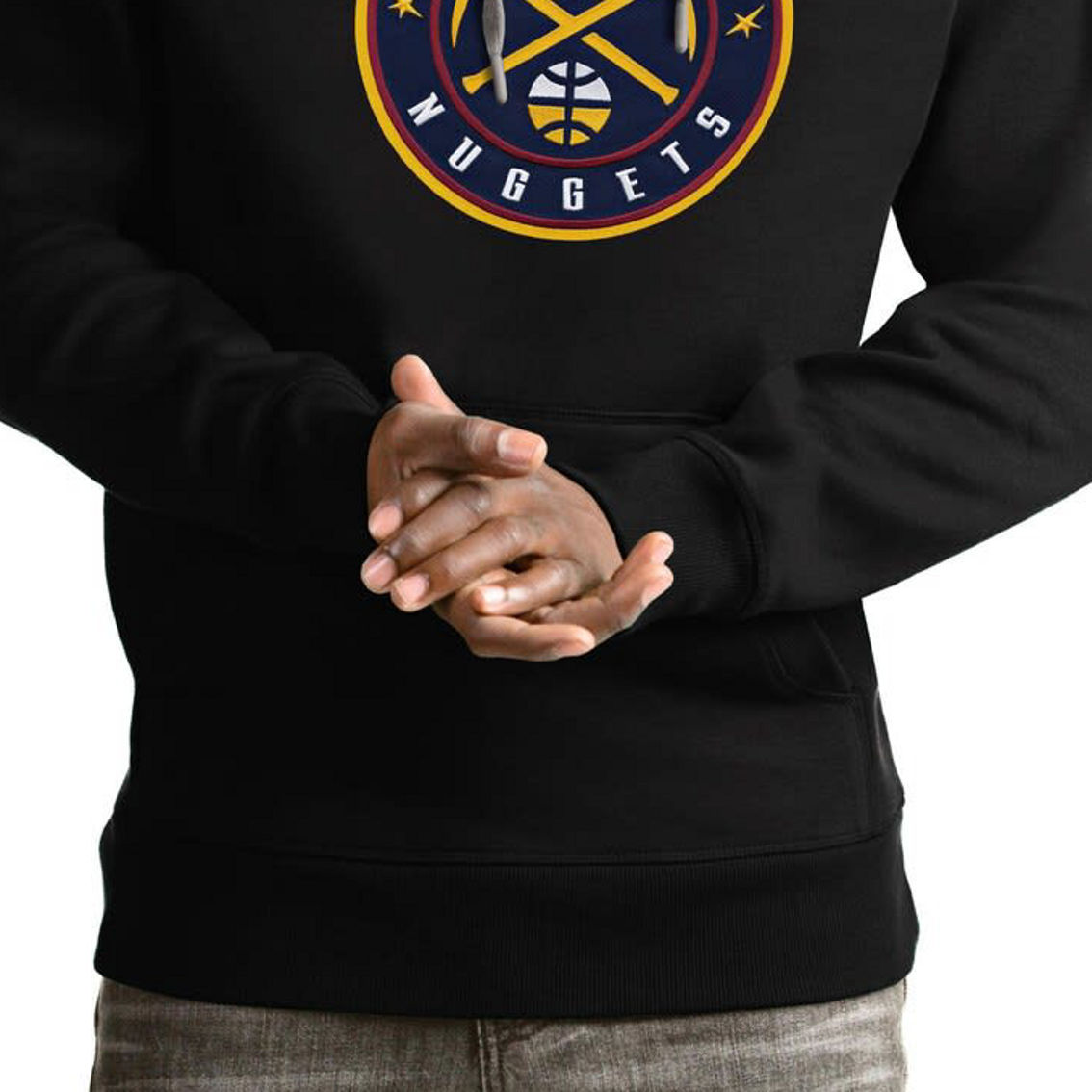 Antigua Men's Black Denver Nuggets Logo Victory Pullover Hoodie - Image 2 of 2