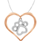 Animal's Rock Sterling Silver & 14K Plated 1/7 Ctw Diamond Swing Paw Heart Pendant - Image 1 of 4