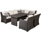 Signature Design by Ashley Easy Isle Outdoor Sofa Sectional with 2 Chairs and Table - Image 1 of 4