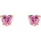 Karat Kids 14K Yellow Gold 4mm Pink Cubic Zirconia Earrings - Image 2 of 3