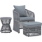 Signature Design by Ashley Coast Island Outdoor Chair with Ottoman and Side Table - Image 1 of 5